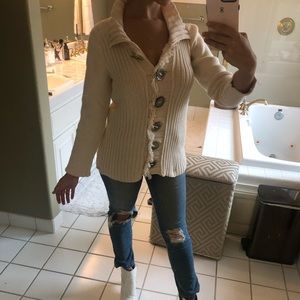 Pure Hand- Knit Cream/Beige Sweater Top